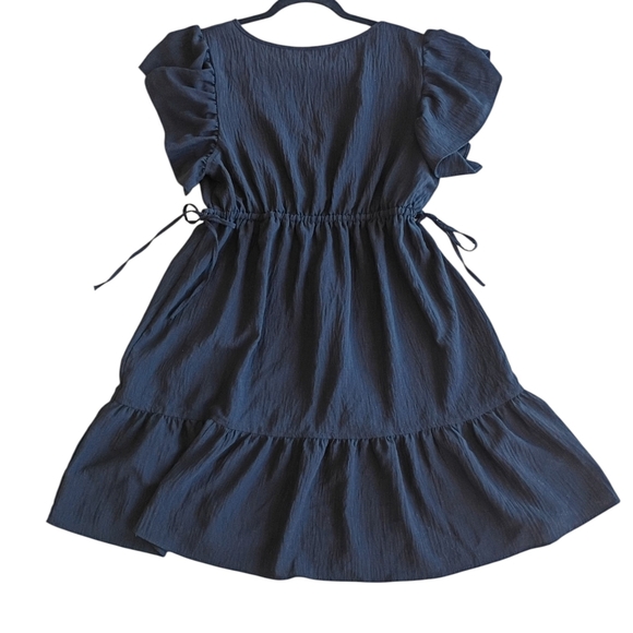 Max Studio Women's Flutter Sleeve Black Dress SZ M - Picture 3 of 6